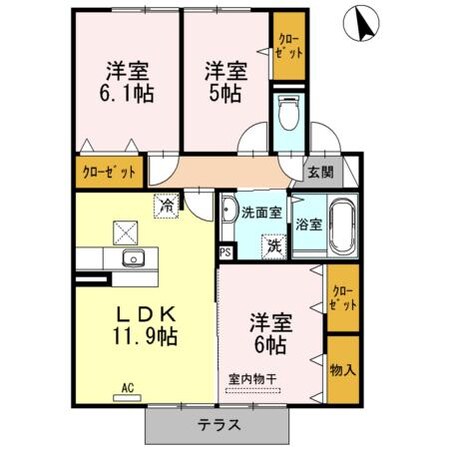 中津駅 徒歩28分 1階の物件間取画像